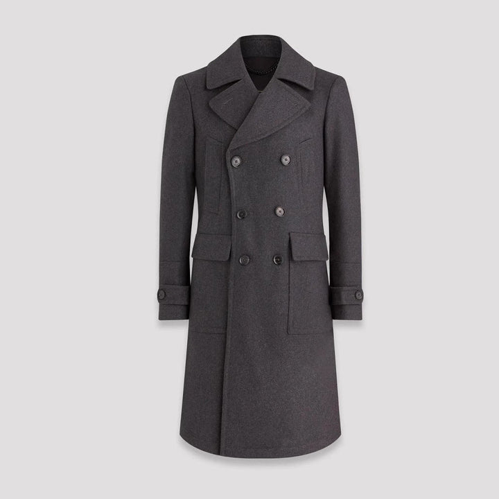 Herren eleganter Doppelt-Mantel mit praktischen Taschen und hochwertigem Futter Drune