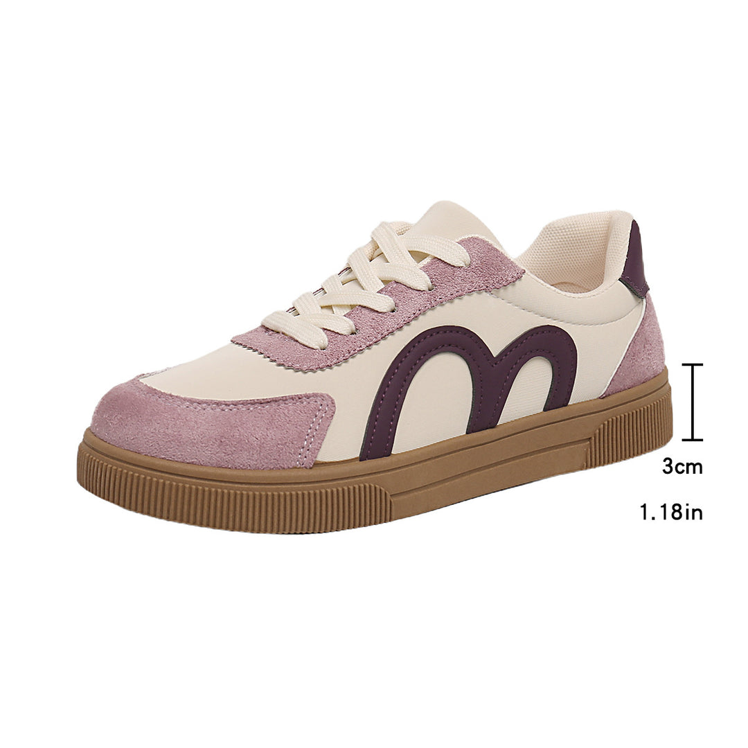 Damen Retro-Sneaker mit Velours‑Overlays, geschwungener Seitenapplikation und profilierter Gummisohle Drune
