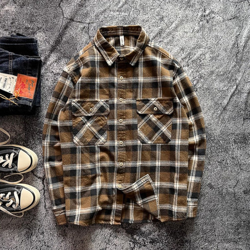 Herren Karo-Hemdjacke mit Brusttaschen Drune