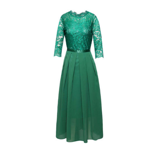 Drune | Elegantes Maxi Kleid Mit Spitze Und Chiffon Für Damen