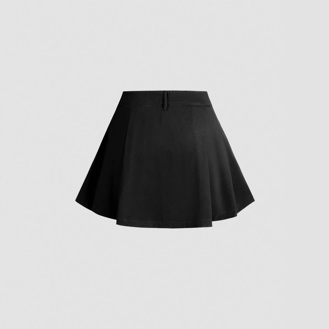 Damen Plissierter Minirock mit angedeutetem Bund Drune