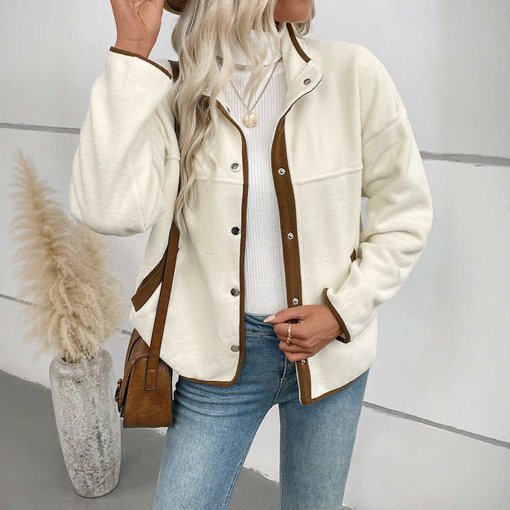 Damen Kuschelige Damenjacke mit kontrastierenden Details Drune