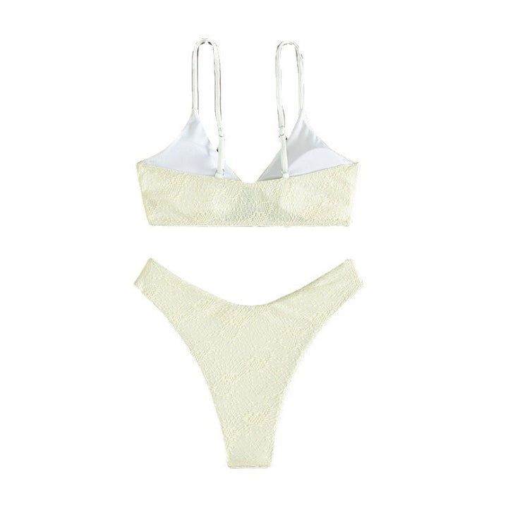 Damen Triangel-Bikini mit V-Ausschnitt und dekorativem Ring Drune