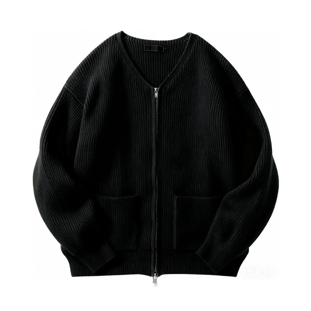 Damen Modische Strickjacke mit Reißverschluss Drune
