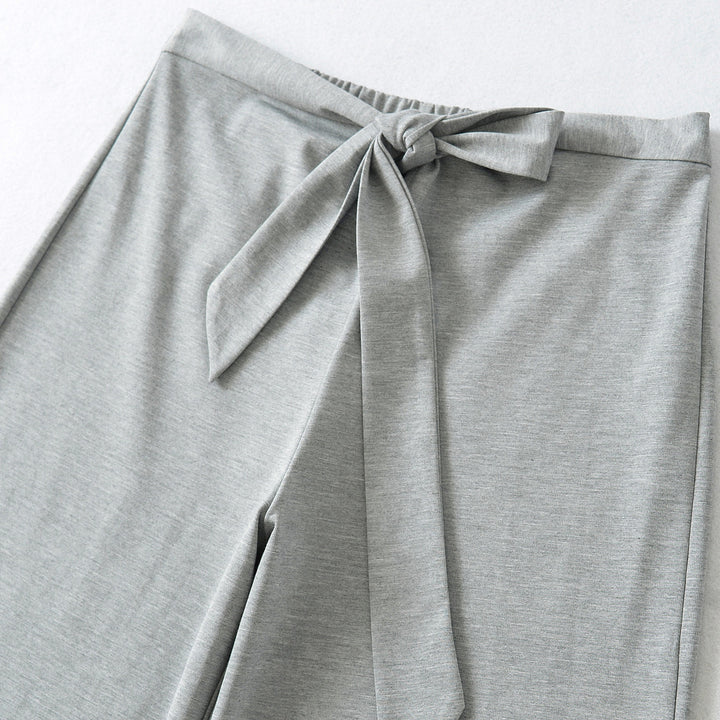 Damen Hochtaillierte Culotte-Hose mit weitem Bein und Bindegürtel Drune