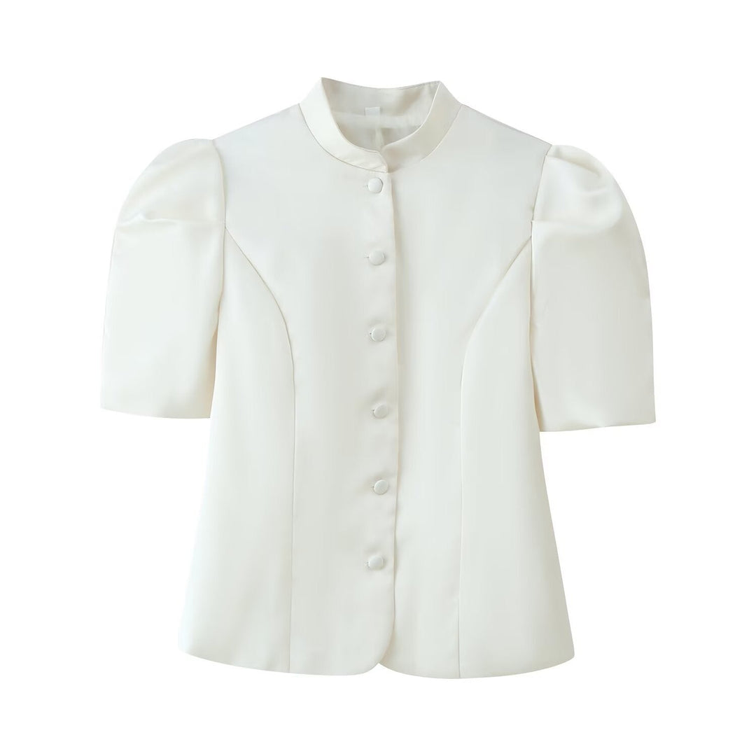 Damen Blazer mit Puffärmeln und elegantem Stehkragen Drune