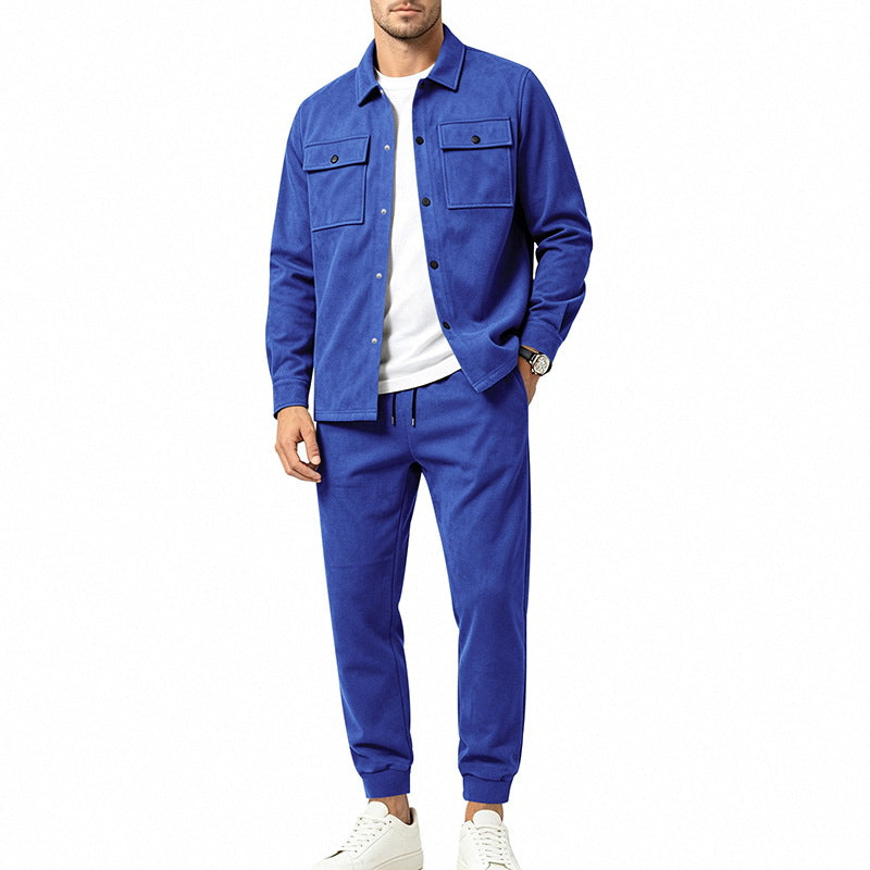 Herren Overshirt- und Jogginghose-Set aus weichem Baumwollmix Drune