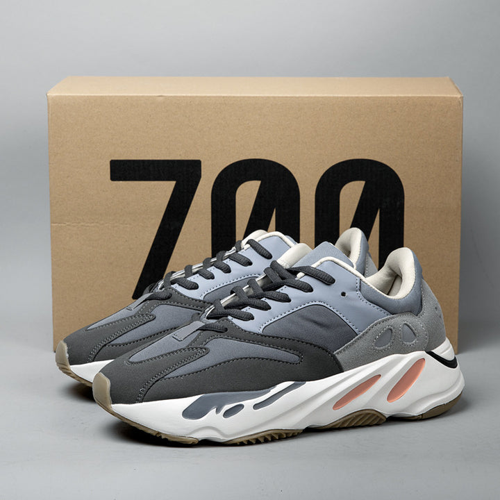 Herren Chunky-Dad-Sneaker im Retro-Running-Design mit profiliertem Wellen-Sohlenaufbau und atmungsaktivem Mesh-Suede-Obermaterial Drune