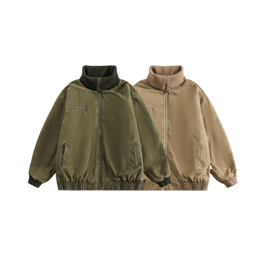Unisex Oversize-Bomberjacke mit hohem Rippkragen und elastischem Saum Drune