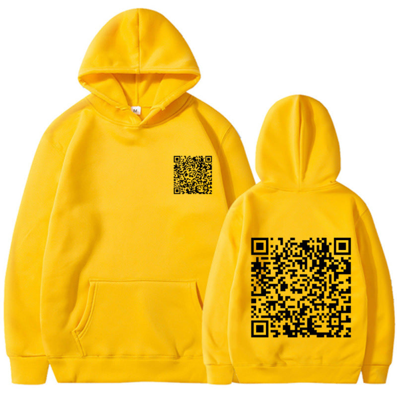 Damen Sportlicher Kapuzenpullover mit QR-Code Drune