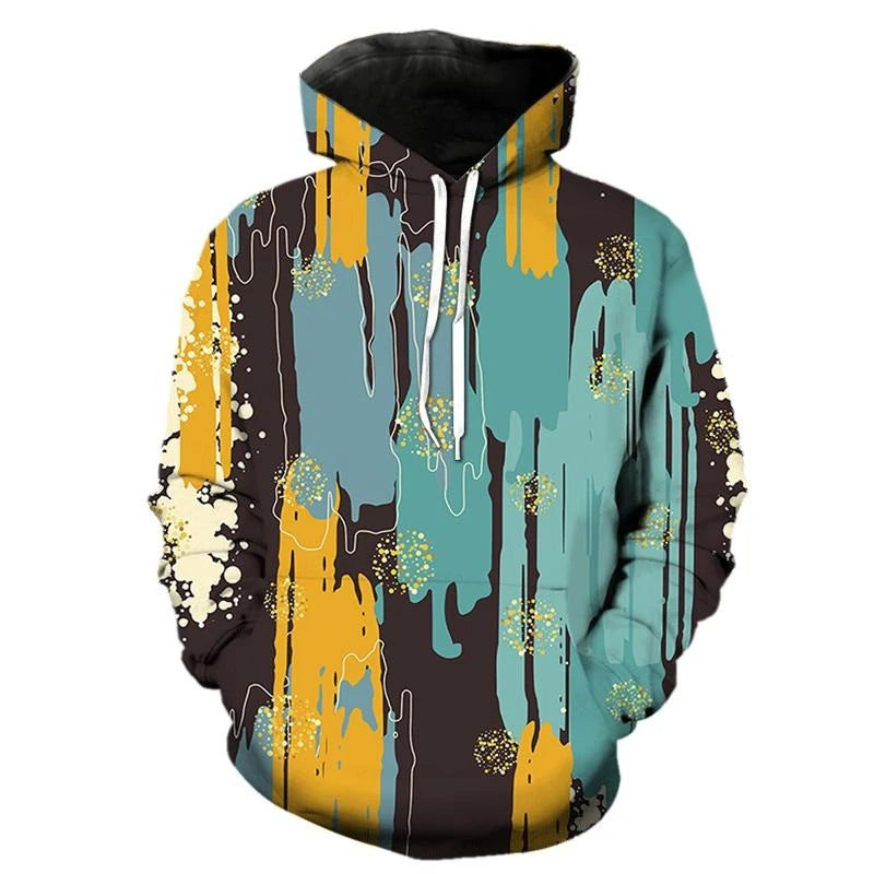 Damen Kreativer Kapuzenpullover mit abstraktem Design Drune