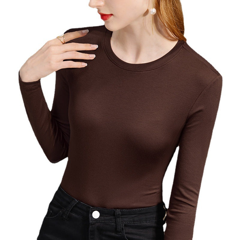 Damen zeitloses Langarmshirt aus hochwertiger Baumwolle mit figurbetonter Passform Drune