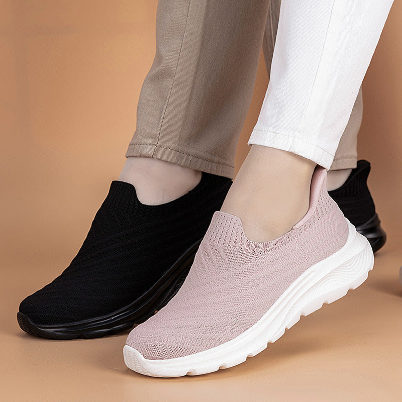 Damen nan elastische Strick-Slipper mit dämpfender Laufsohle Drune