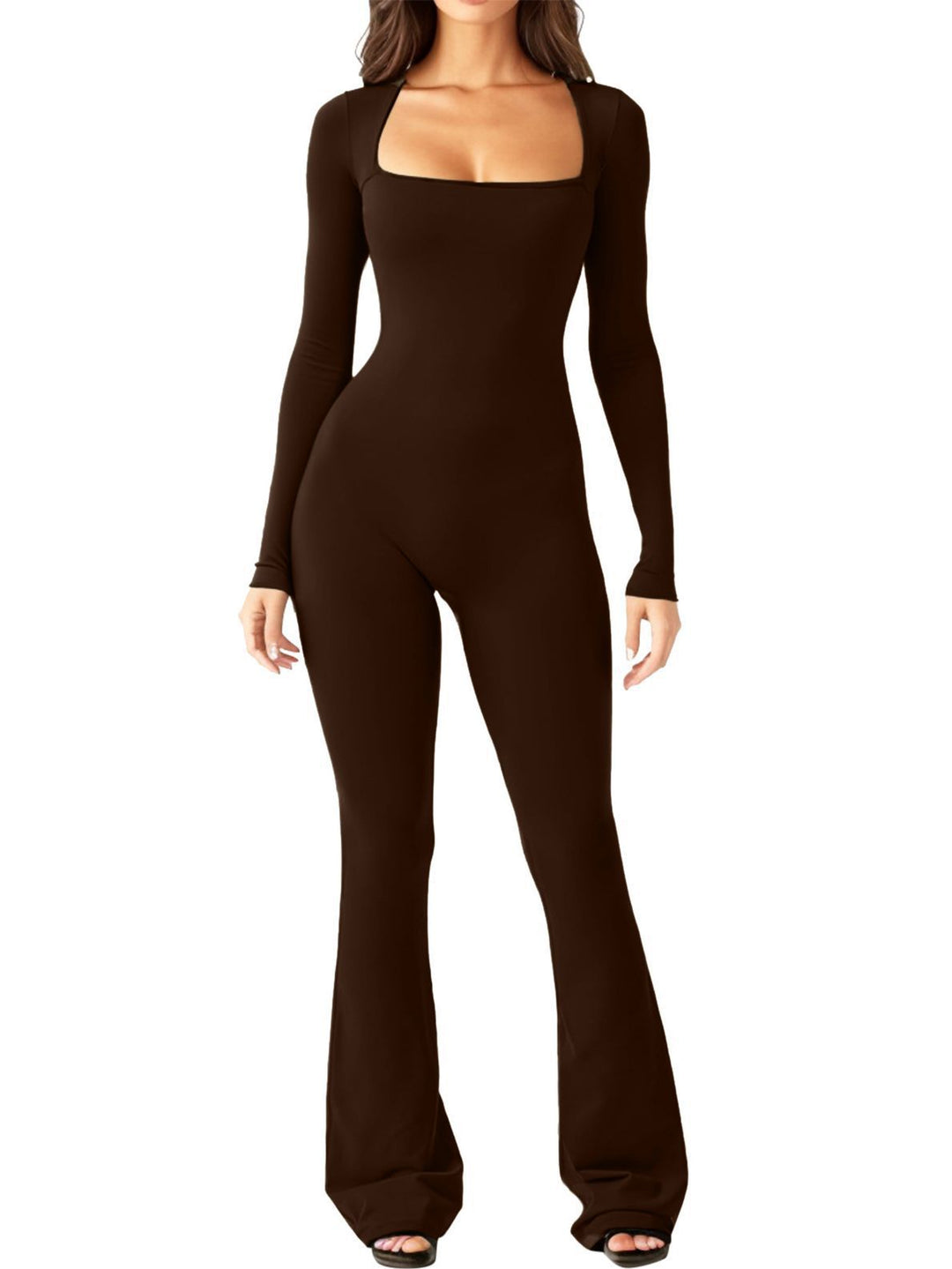 Damen Eleganter Jumpsuit mit langem Arm und figurbetontem Schnitt Drune