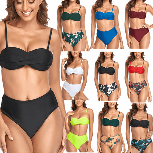 Damen Bikini-Set mit verspieltem Knotendesign und hohem Beinausschnitt Drune