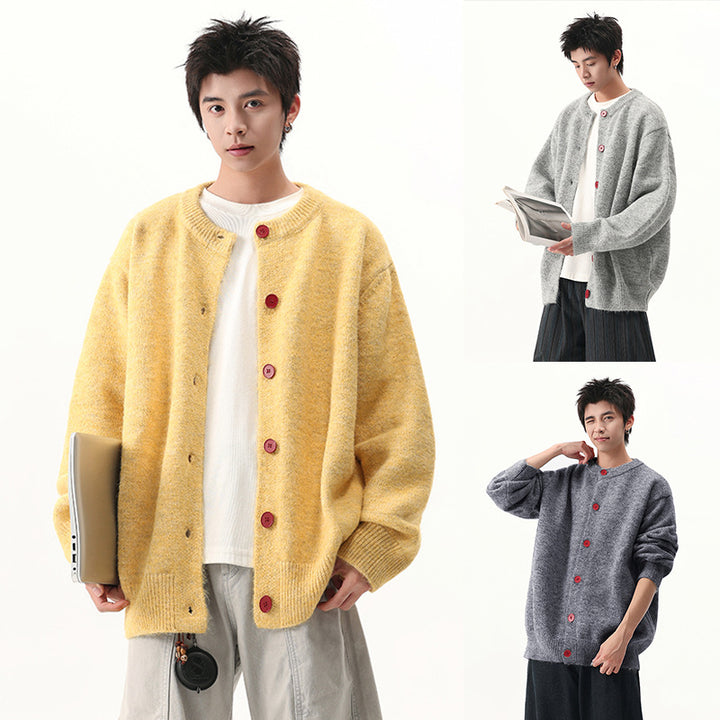 Unisex Oversized Strickjacke mit Knöpfen Drune