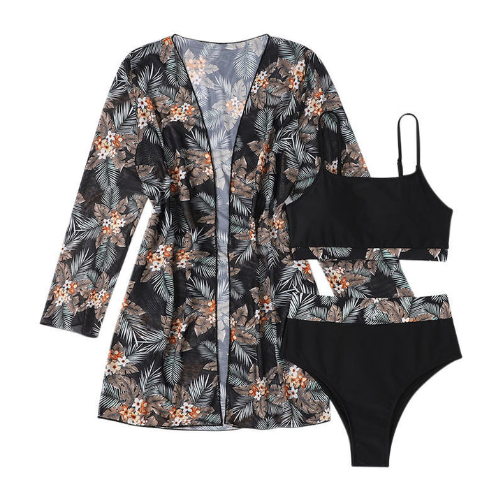 Damen Bikini-Set mit floralem Überwurf Drune