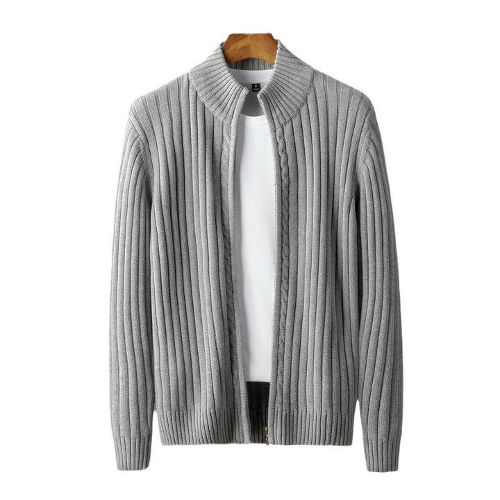 Herren Strickjacke mit körpernahem Schnitt und Reißverschluss Drune