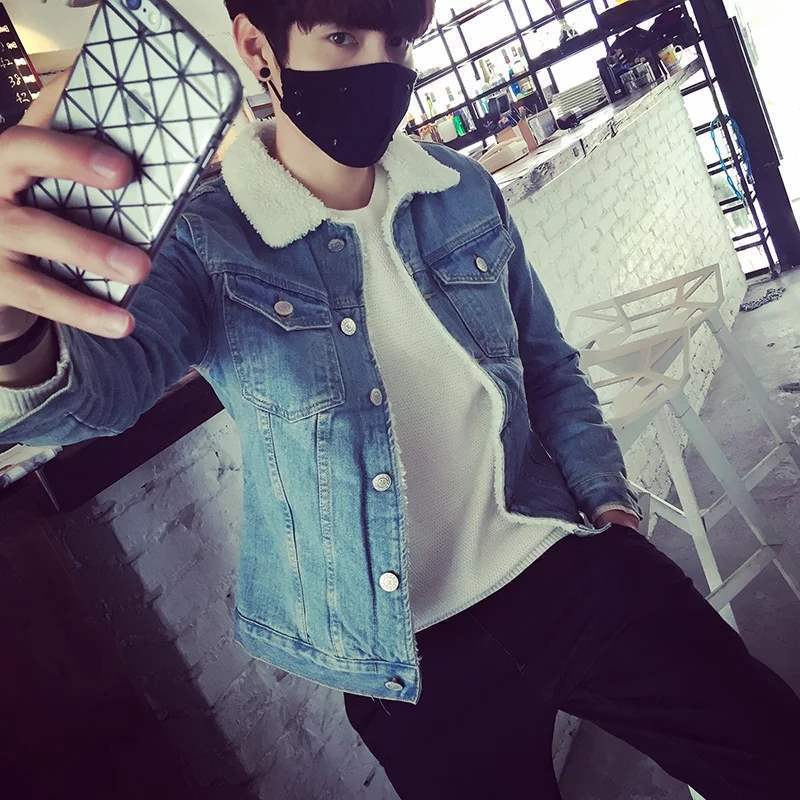 Herren Denimjacke mit Teddyfutter Drune