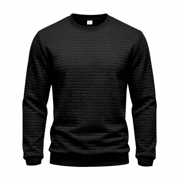 Herren Strukturiertes Rundhals-Sweatshirt mit Waffelstruktur und Rippbündchen Drune