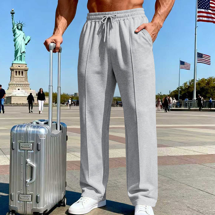Herren nan weite Relax-Jogginghose mit Bügelfalte, elastischem Tunnelzugbund und seitlichen Eingrifftaschen Drune