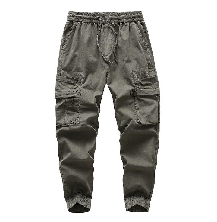 Herren Robust-Canvas Cargo-Jogger mit elastischem Komfortbund, Sicherheits-Pattentaschen und Knieabnähern Drune