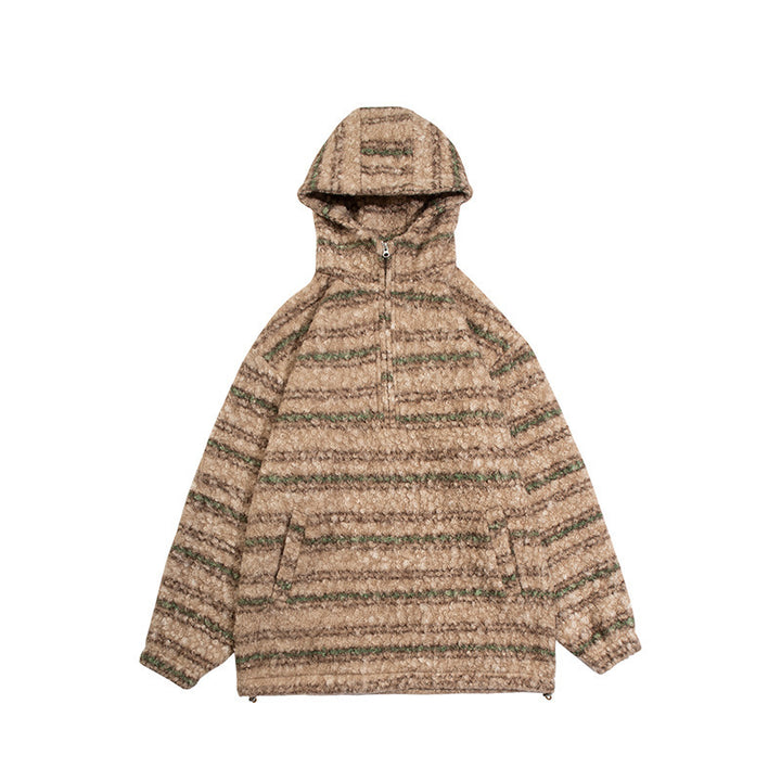 Unisex Strick-Hoodie im Oversize‑Cut mit halbem Reißverschluss Drune