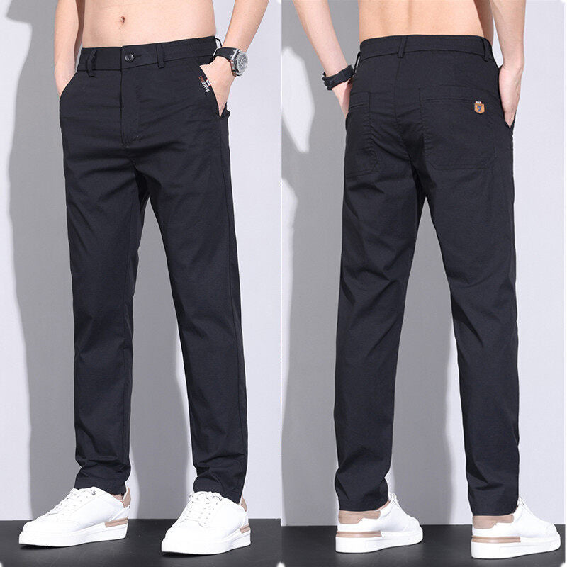 Herren modische Chino-Hose mit elastischem Bund und praktischen Seitentaschen Drune