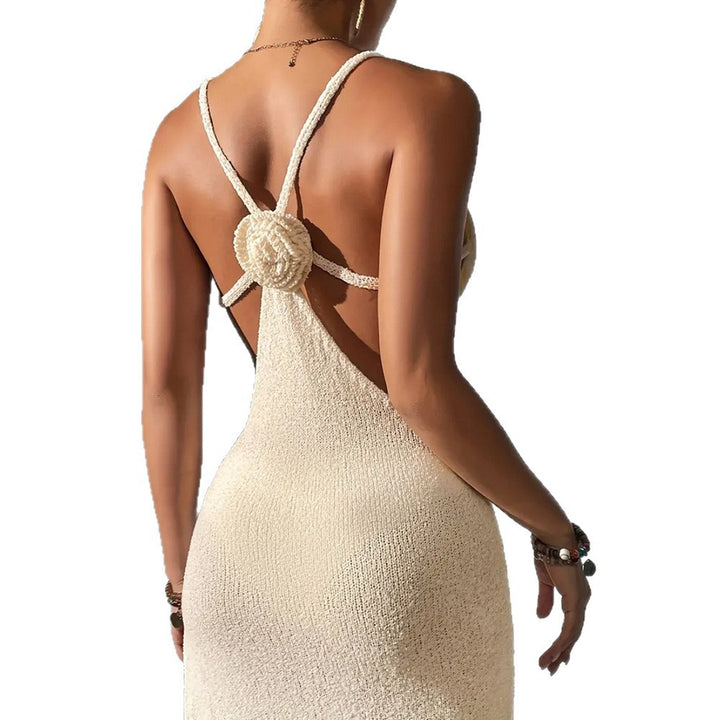 Damen figurbetontes Sommermaxikleid mit aufregendem Seitenschlitz Drune