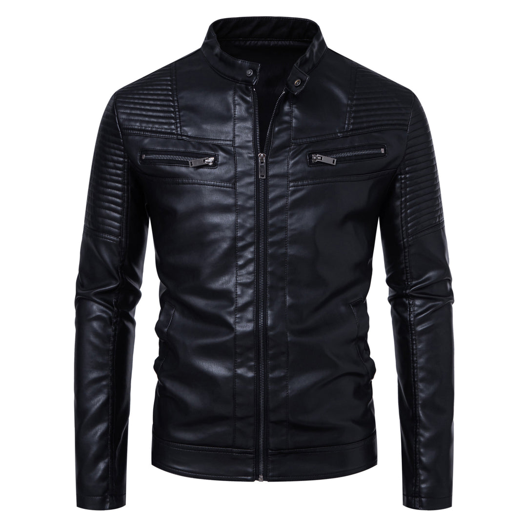 Herren Modische und derbe Lederjacke Drune
