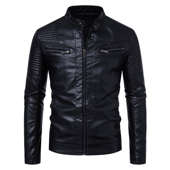 Herren Modische und derbe Lederjacke Drune