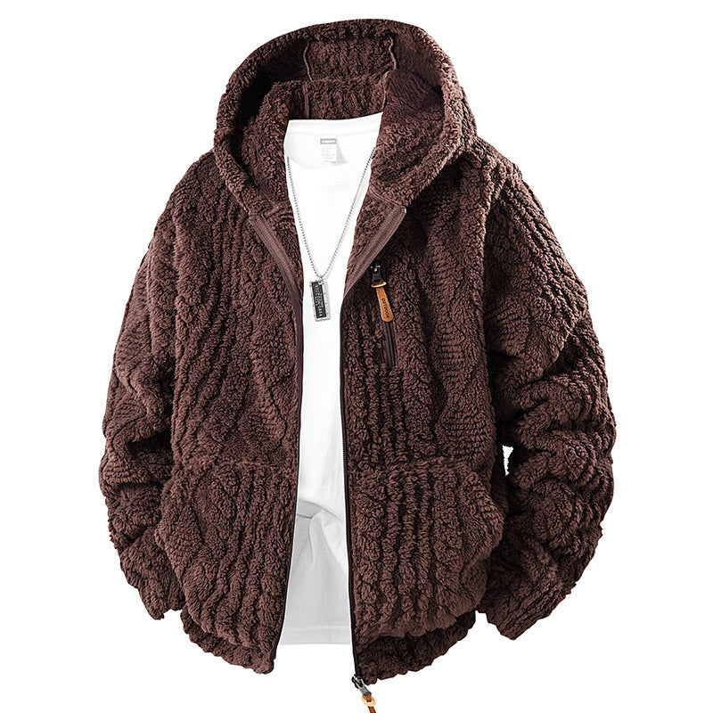 Herren Fleece Jacke mit Kapuze Drune