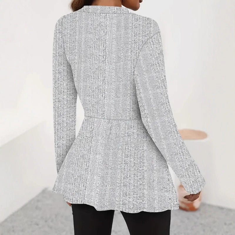 Damen Moderne Strickjacke mit asymmetrischem Schnitt und eleganten Details Drune