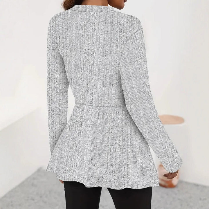 Damen Moderne Strickjacke mit asymmetrischem Schnitt und eleganten Details Drune