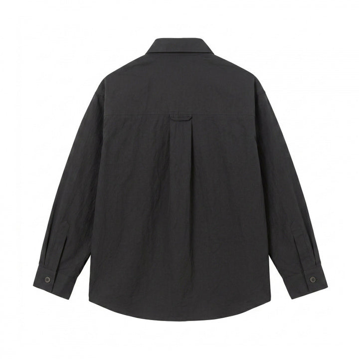 Unisex Kastenförmiges Overshirt mit großen aufgesetzten Taschen und Hemdkragen Drune