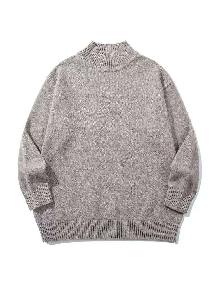Unisex Oversize-Troyer-Pullover mit kurzem Stehkragen und breiten Rippenbündchen Drune