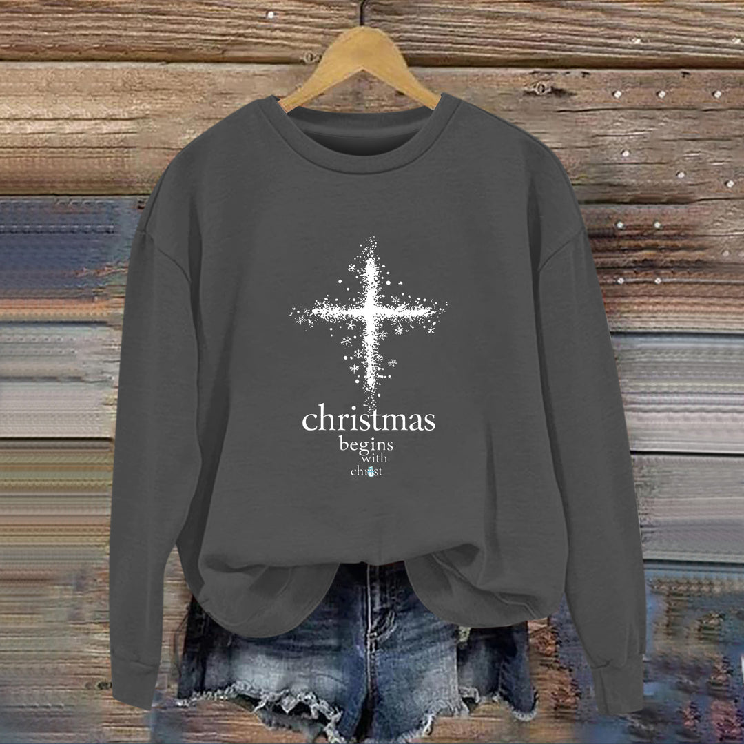 Damen Sweatshirt mit christlichem Motiv und weichem Innenfutter Drune
