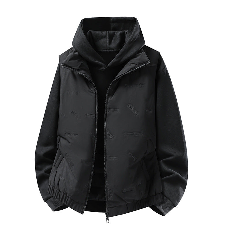 Herren Steppweste im urbanen Layering-Look mit Reißverschluss, elastischem Saum & Eingrifftaschen Drune