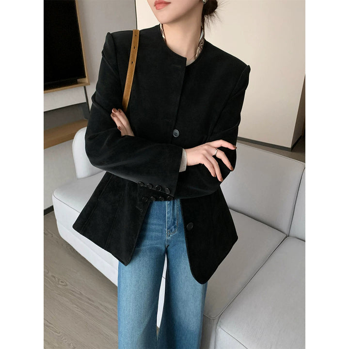 Damen Modischer Blazer mit strukturiertem Design Drune