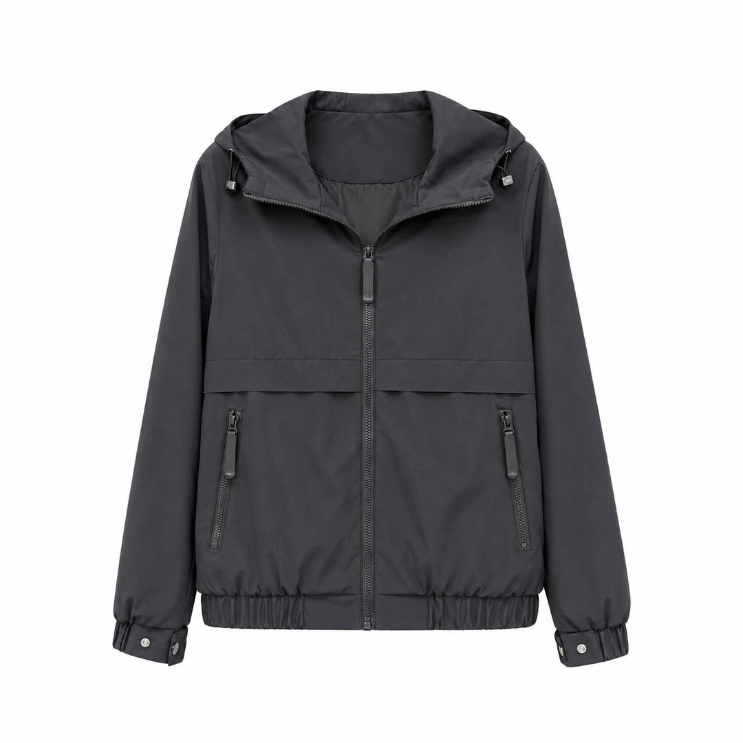 Damen Leichte Kapuzen‑Windjacke mit wasserabweisender Beschichtung, Reißverschluss und elastischem Saum Drune