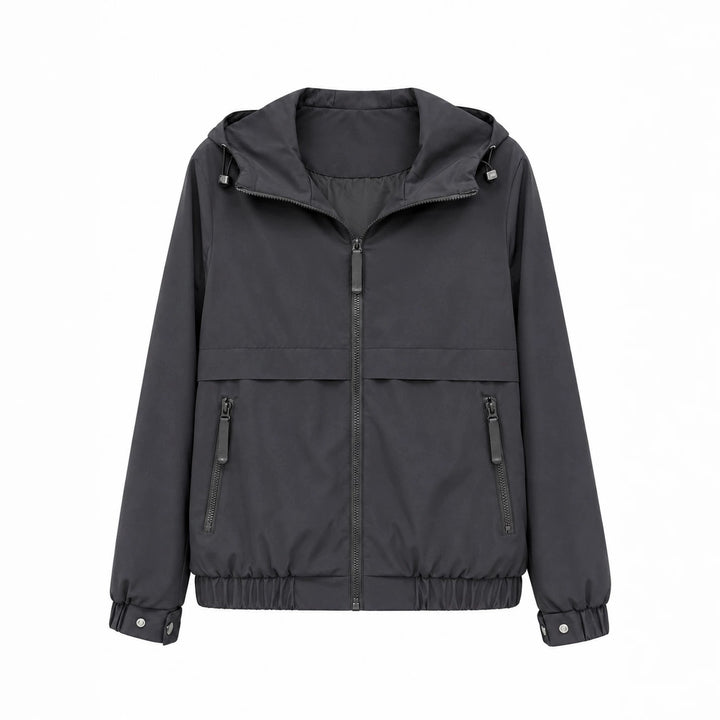 Damen Leichte Kapuzen‑Windjacke mit wasserabweisender Beschichtung, Reißverschluss und elastischem Saum Drune
