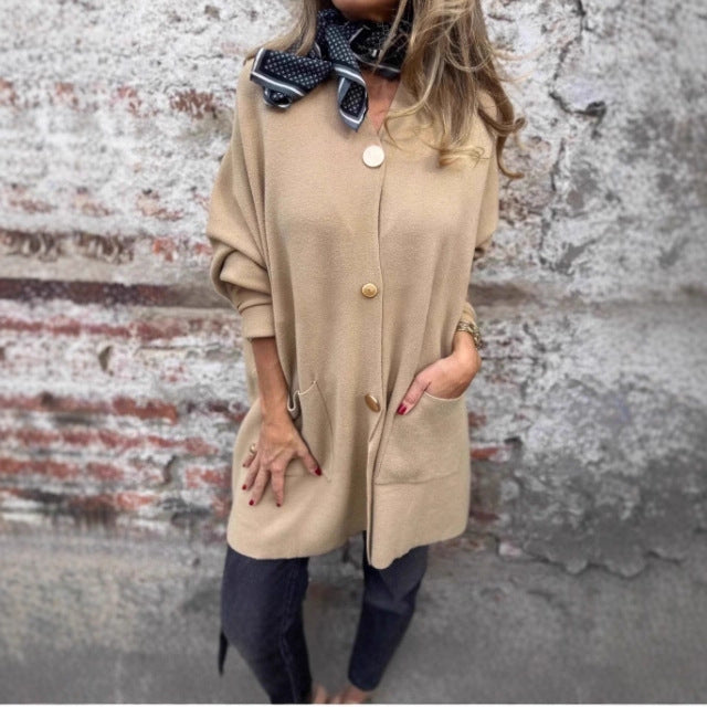 Damen Strickjacke mit praktischen Taschen und elegantem Knopfdetail Drune