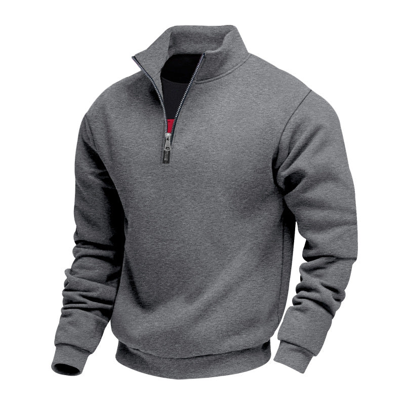 Herren leichter Fleecepullover mit Stehkragen und halblangem Reißverschluss Drune
