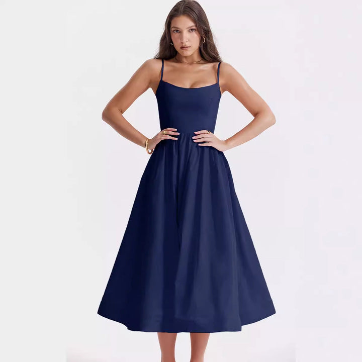 Damen Maxikleid mit floralem Print und verstellbaren Spaghettiträgern Drune