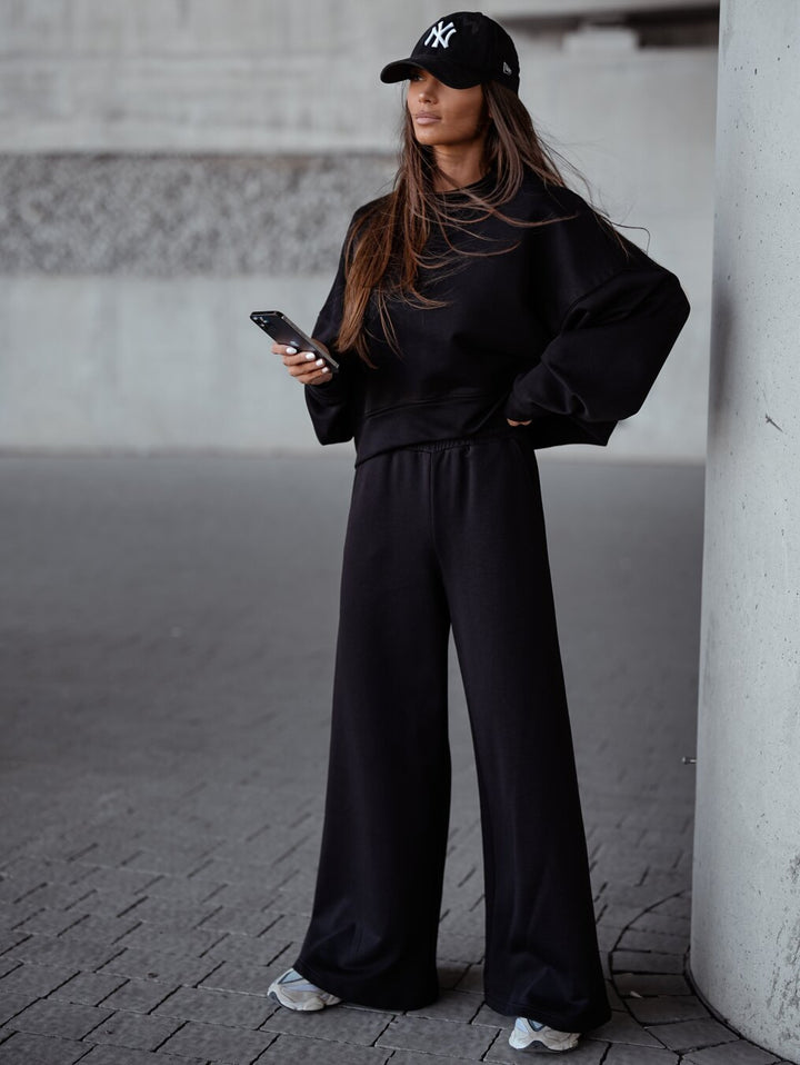 Damen Bequemer Oversized Freizeitanzug mit weitem Schnitt und übergroßem Kragen Drune