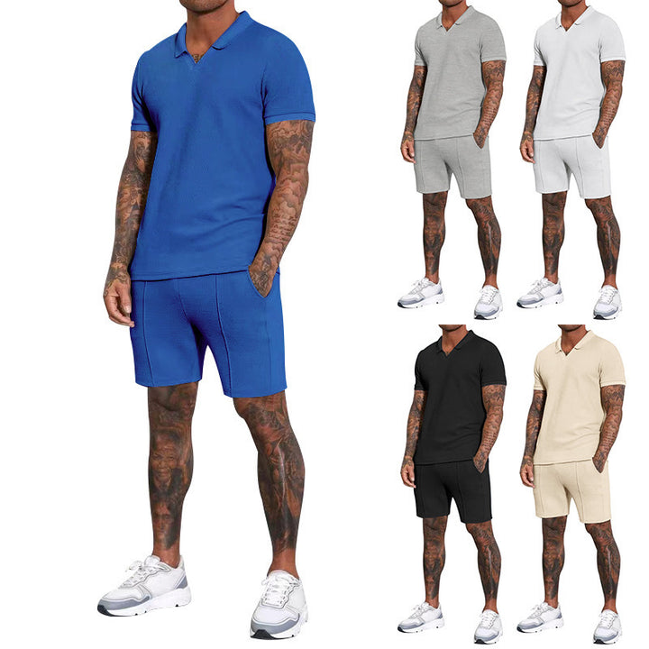 Herren Polo-Shirt und Shorts Set mit atmungsaktiver Struktur Drune