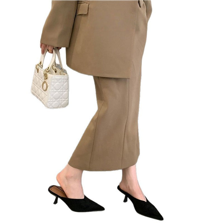 Damen Spitz zulaufende Schlupf‑Mules mit sculpted Kittenabsatz Drune