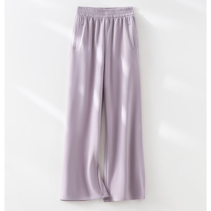 Damen weite Lounge-Hose mit elastischem Bund und Eingrifftaschen Drune