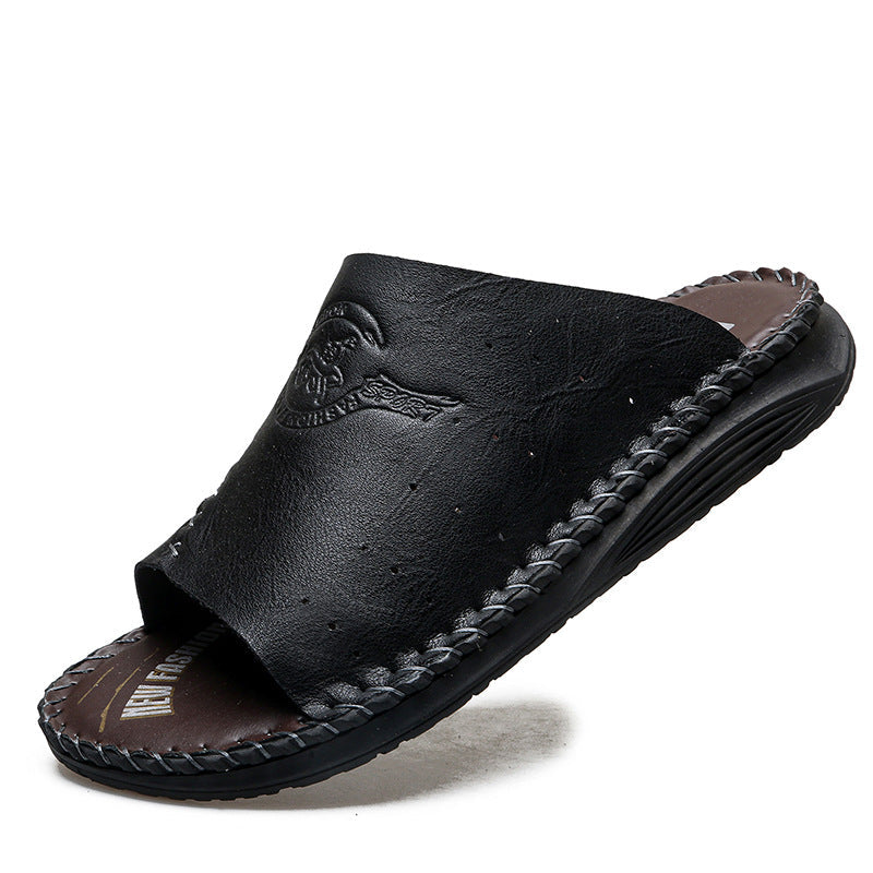 Herren Komfortable und atmungsaktive Ledersandalen Drune