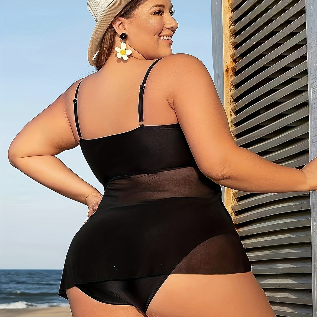 Damen Figurbetontes Bade-Outfit mit verführerischem Wickeldetail Drune